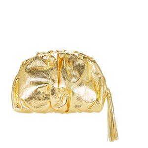 Rebecca Minkoff Shimmering Gold Ruched Clutch